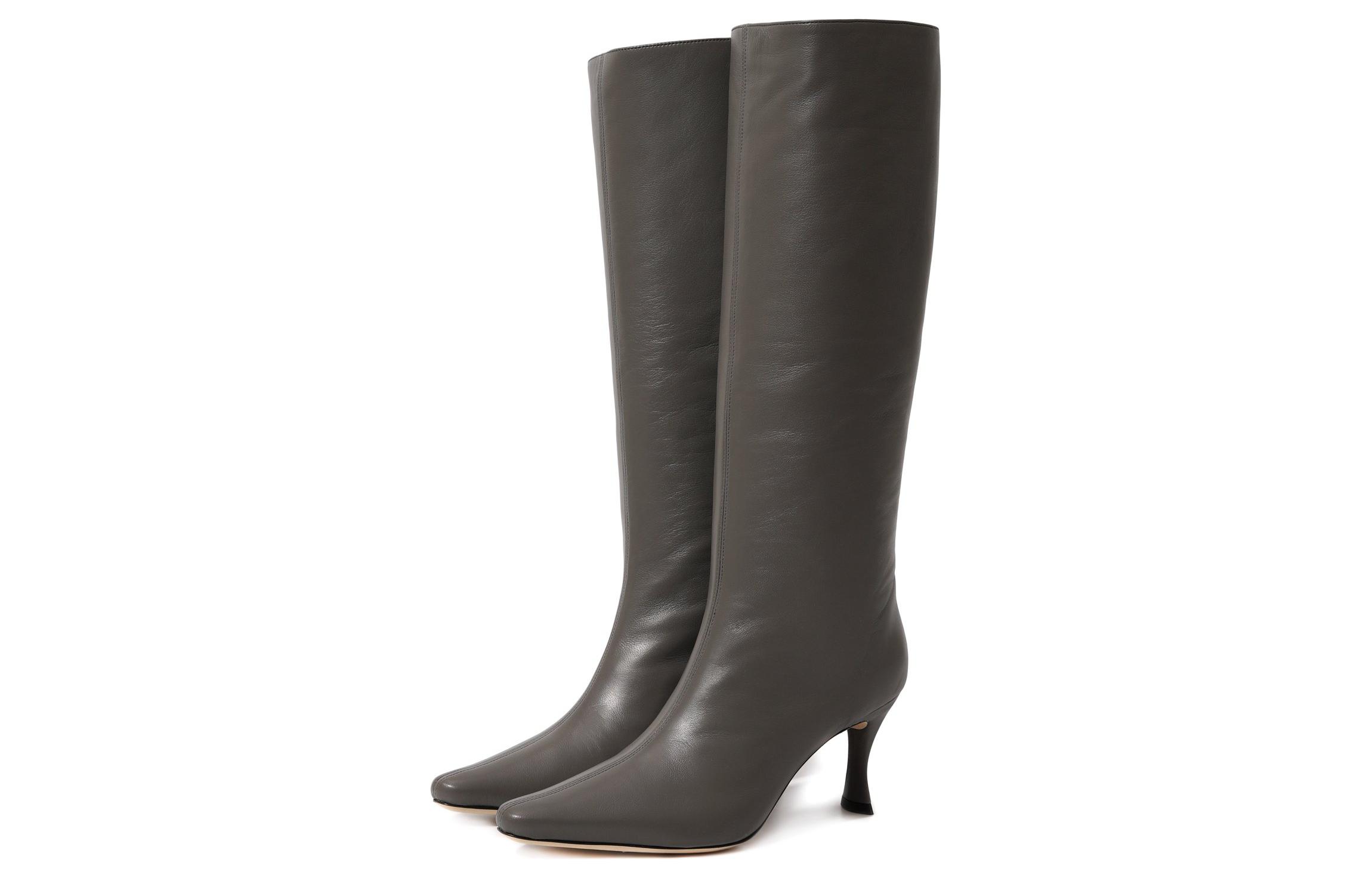 Lookbook (Women) By Far Stevie 'Grey Leather Pointed-Toe Boots' 22FWSVICEMNAP