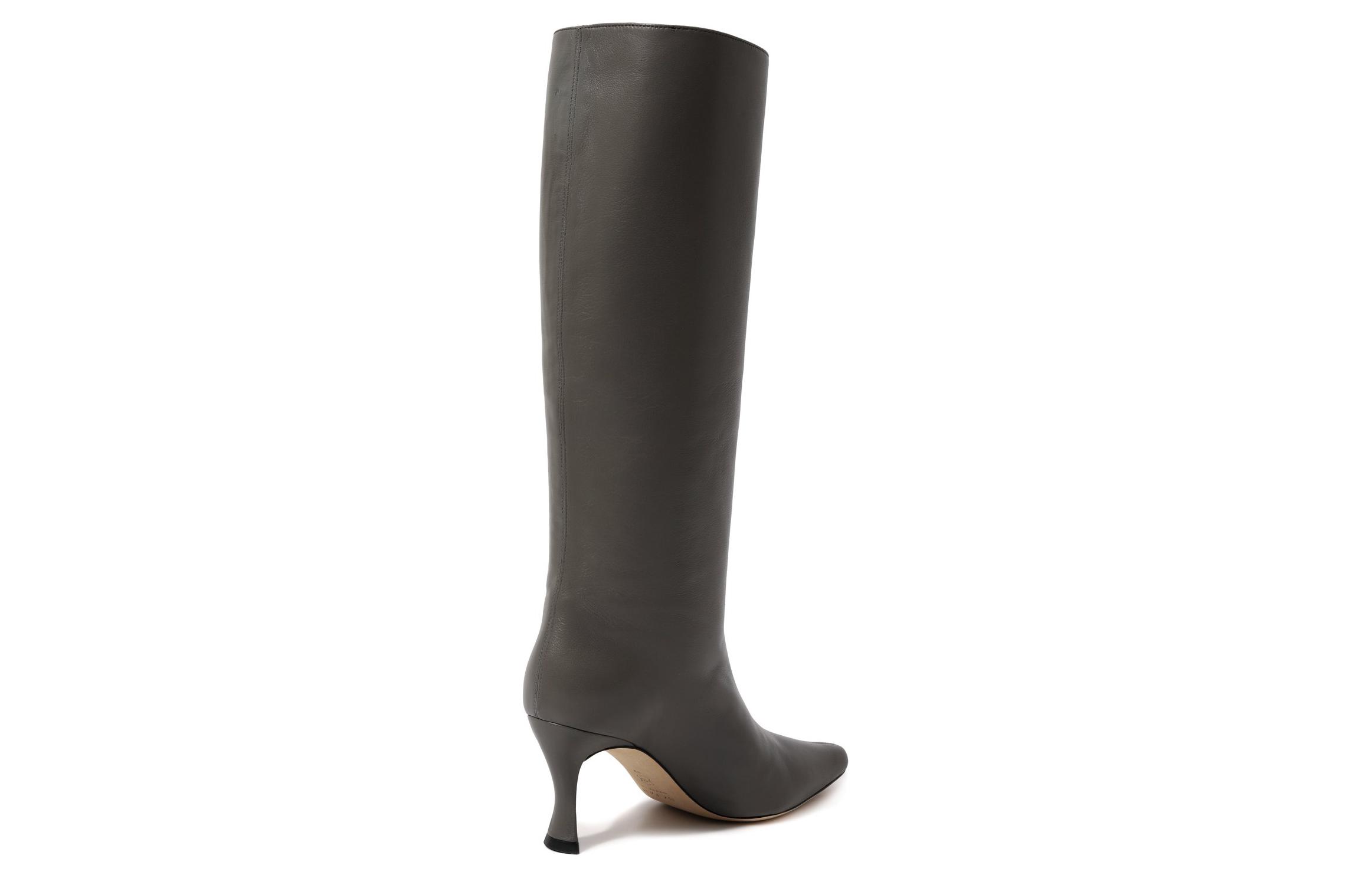 Shop (Women) By Far Stevie 'Grey Leather Pointed-Toe Boots' 22FWSVICEMNAP