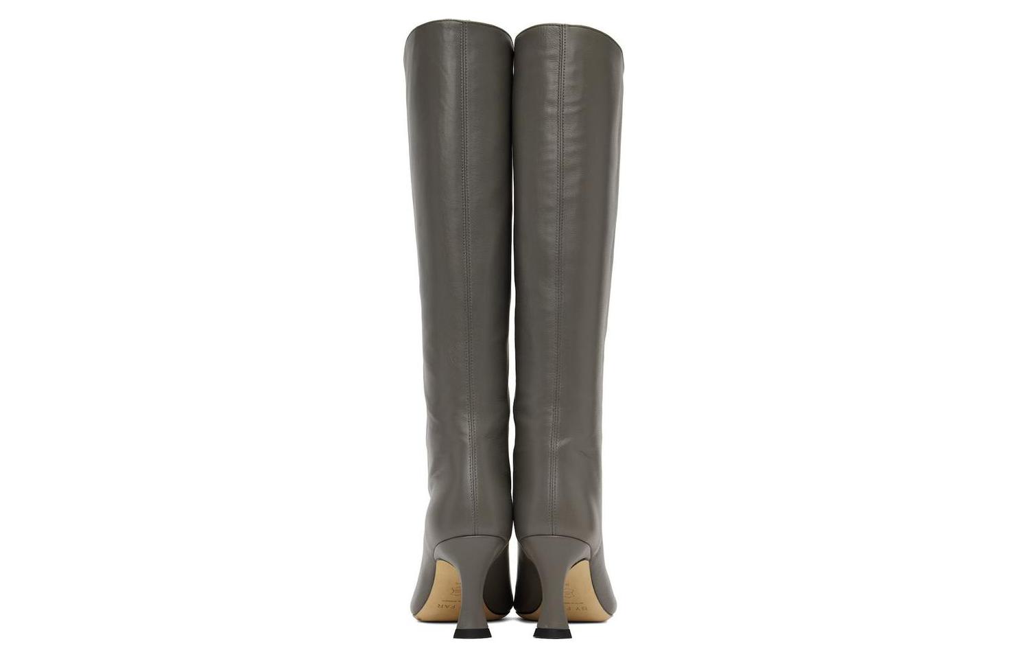 Purchase (Women) By Far Stevie 'Grey Leather Pointed-Toe Boots' 22FWSVICEMNAP