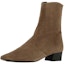 Shop (W) By Far But Suede Chunky Heel Ankle 'Coklat' 21FWGILBTNUTN