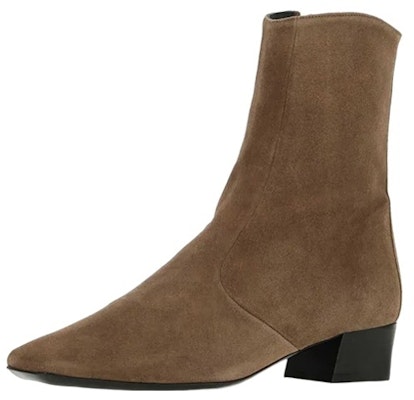 (W) By Far Sepatu Boot Suede Chunky Heel Ankle 'Cokelat' 21FWGILBTNUTN Shop (W) By Far Sepatu Boot Suede Chunky Heel Ankle 'Cokelat' 21FWGILBTNUTN