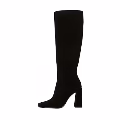 (W) By Far Suede Fashion Slip-On High-Top Boots 'Black'