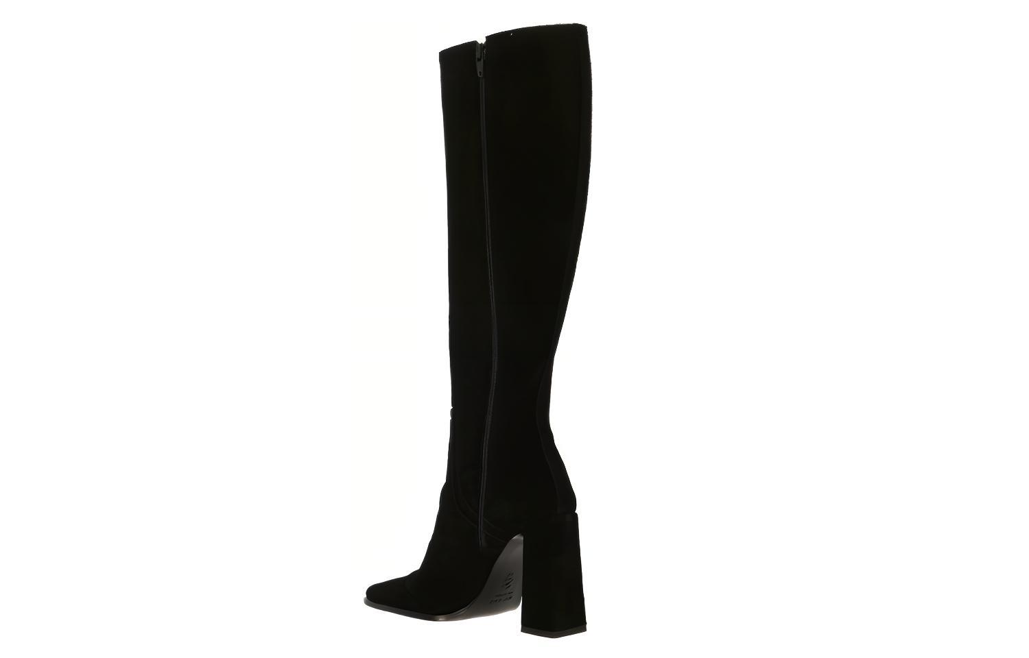 (W) By Far Suede Fashion Slip-On High-Top Boots 'Black' 圖 4