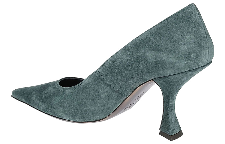 Lookbook (Women) By Far Suede Fashion Slip-On Stiletto 'Green' 22FWVIVPETUPET
