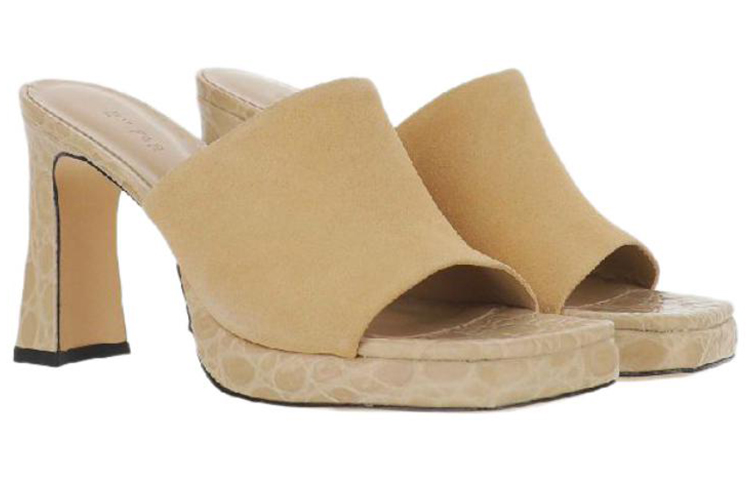 (W) By Far Suede Open-Toe 'Fashion Sandal Beige' 圖 2