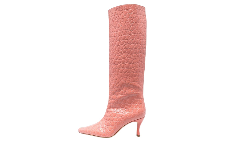 (Women) By Far Tall Boot 'Pink Croc' 22PFSVISLMCCESLM