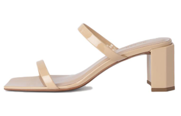 (Women) By Far Tanya 'Tan Leather Square Toe Slide' 19PFTNYSBLP-152746