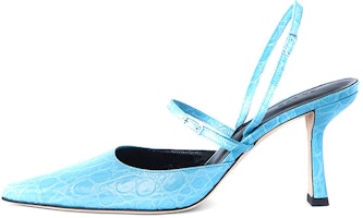 (Women) By Far Tiffany High Heels 'Circular Crocodile Pattern Ocean Blue' 32221263691822 (Women) By Far Tiffany High Heels 'Circular Crocodile Pattern Ocean Blue' 32221263691822