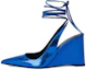 Buy (W) By Far Vaughn 'Tacón Alto de Cuña Azul con Cordones en Punta' 22CRJNBLGRL-152739