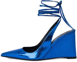 (Women) By Far Vaughn 'Blue Pointed Lace-Up Wedge High Heels' 22CRJNBLGRL-152739 (Women) By Far Vaughn 'Blue Pointed Lace-Up Wedge High Heels' 22CRJNBLGRL-152739