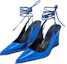 Order (W) By Far Vaughn 'Tacón Alto de Cuña Azul con Cordones en Punta' 22CRJNBLGRL-152739