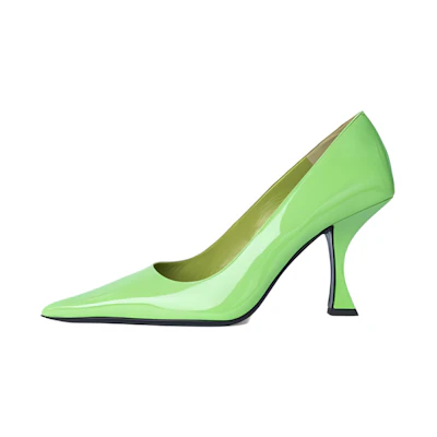 (W) By Far Viva 'Bright Green Pointed-Toe Stiletto'