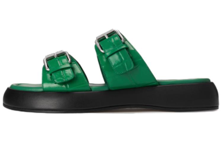 (W) By Far Wyatt 'Green Buckle Slide'