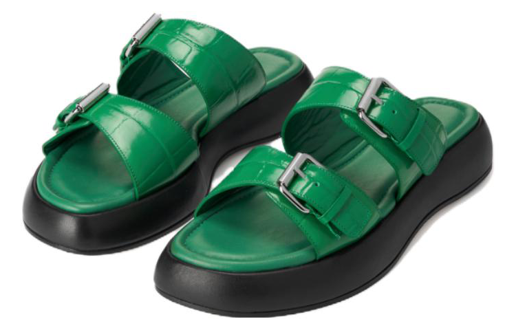 (W) By Far Wyatt 'Green Buckle Slide' 圖 3