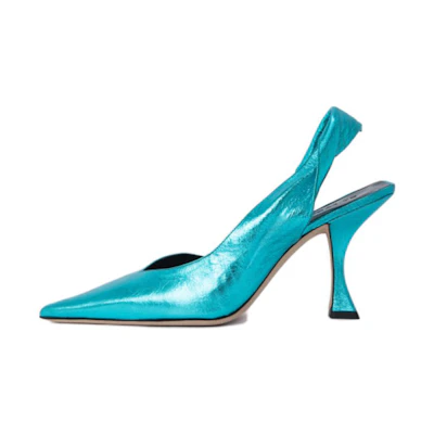 (W) By Far Yasha High Heels 9cm 'Blue Pointed Toe Stiletto'