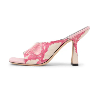 (W) By Far Zaya Mules 'Pink Cut-Out'