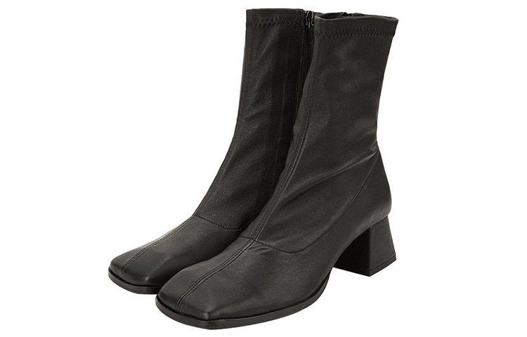 (W) By Far Zip Square Toe Ankle Boots 'Black' 圖 3