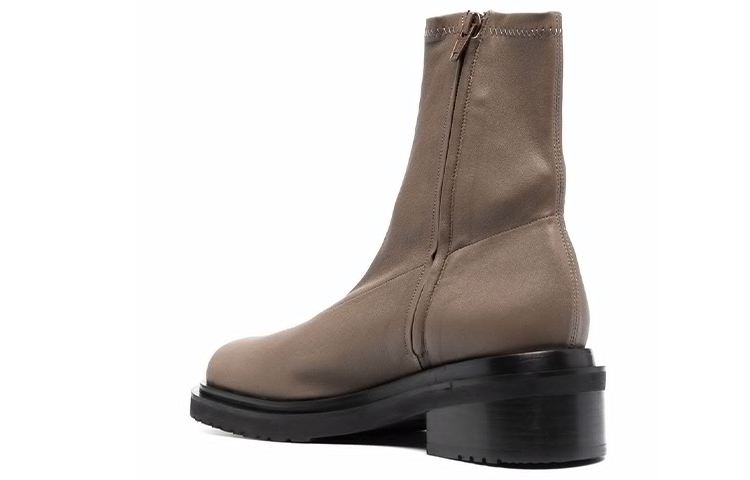 (W) By Far Zippered Leather Ankle Boots 'Cozy Warm Gray' 圖 3