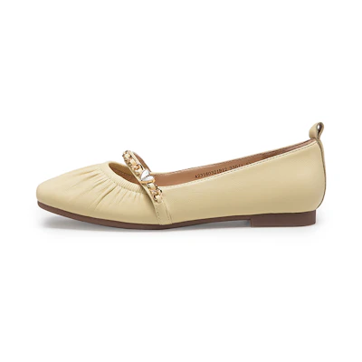 (W) C°BANNER 'Apricot Metallic Accessory Fashion Flat'