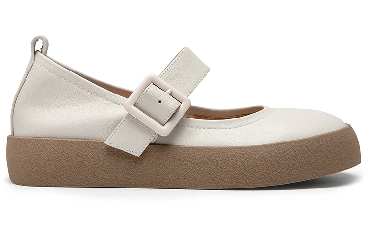 (W) C°BANNER 'French Buckle Fashion Flats - White' 圖 2