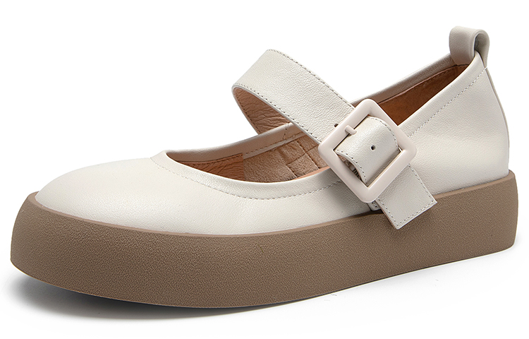 (W) C°BANNER 'French Buckle Fashion Flats - White' 圖 3