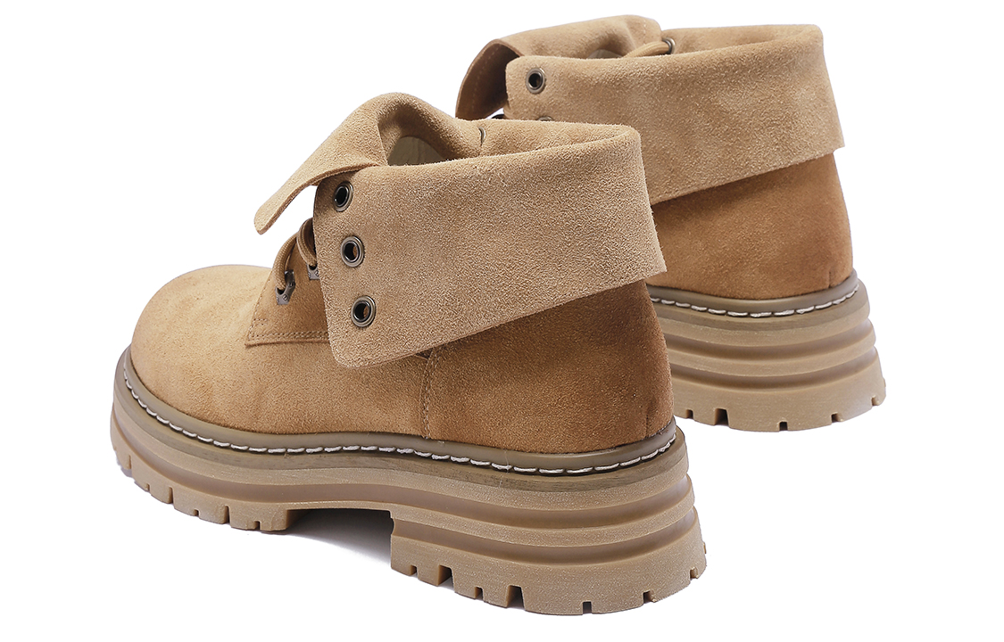 Shop 千百度C°BANNER 二層牛皮 時尚舒適 短筒 馬丁靴 女款 黃色