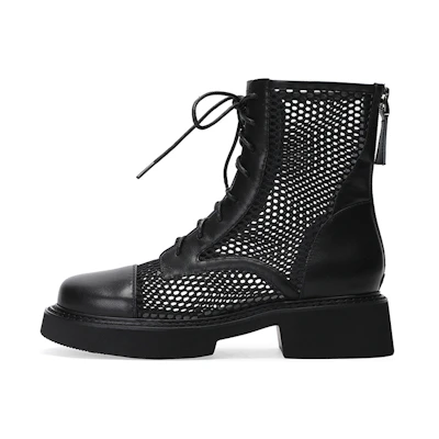 (W) C°BANNER Airy Patchwork Martin Boot 'Black'