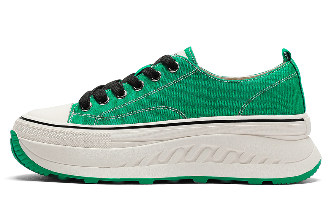 (Women) C°BANNER Canvas High-Top 'Green Lace-Up Platform' Q9232613D21