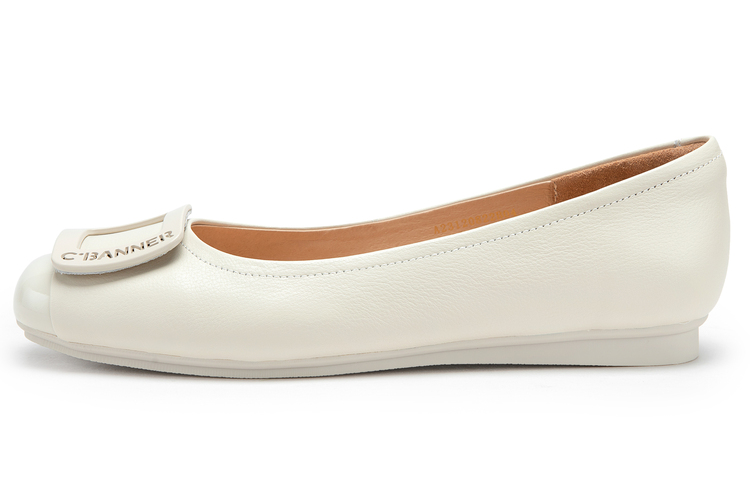 (W) C°BANNER CBANNER Leather Round-Toe Flats 'Casual'
