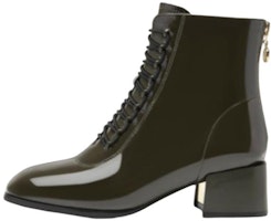 (Women) C°BANNER CBRADER Patent Leather Fashion Chunky Heel Ankle Boot 'Green' A22571402A07 (Women) C°BANNER CBRADER Patent Leather Fashion Chunky Heel Ankle Boot 'Green' A22571402A07