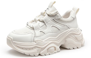 千百度C°BANNER 二層牛皮圓頭繫帶厚底老爹鞋 女款 1