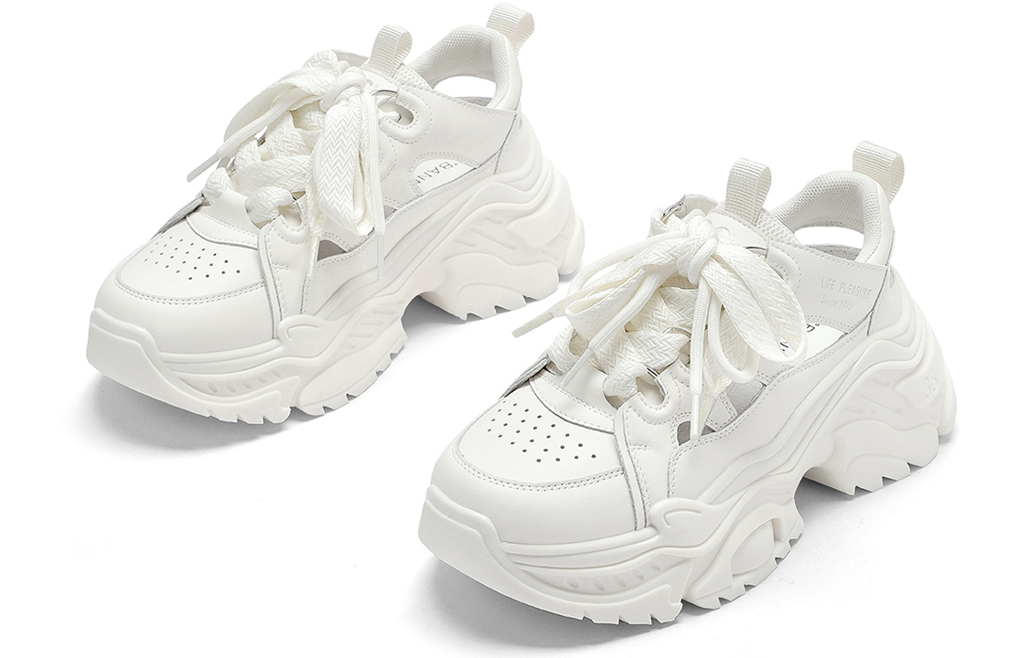 (W) C°BANNER Chunky Lace-up 'Beige' 圖 3