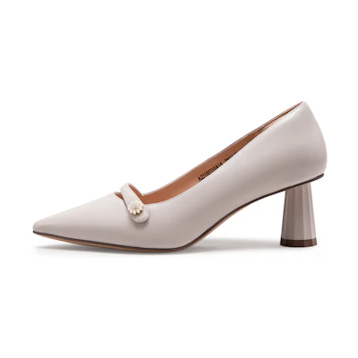(W) C°BANNER Classic Pointed Toe Chunky Heel 'Purple'