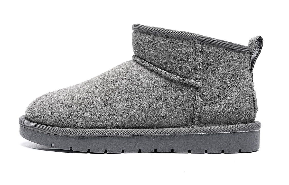 Buy 千百度C°BANNER 二層牛皮 加絨保暖舒適耐磨 短筒 雪地靴 女款 灰色