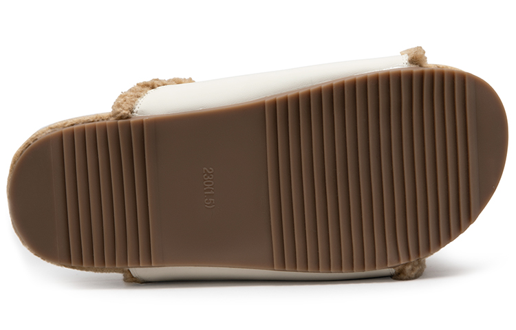 (W) C°BANNER Double Layer Cowhide 'Casual Warm Fashion Beige Slides' 圖 6