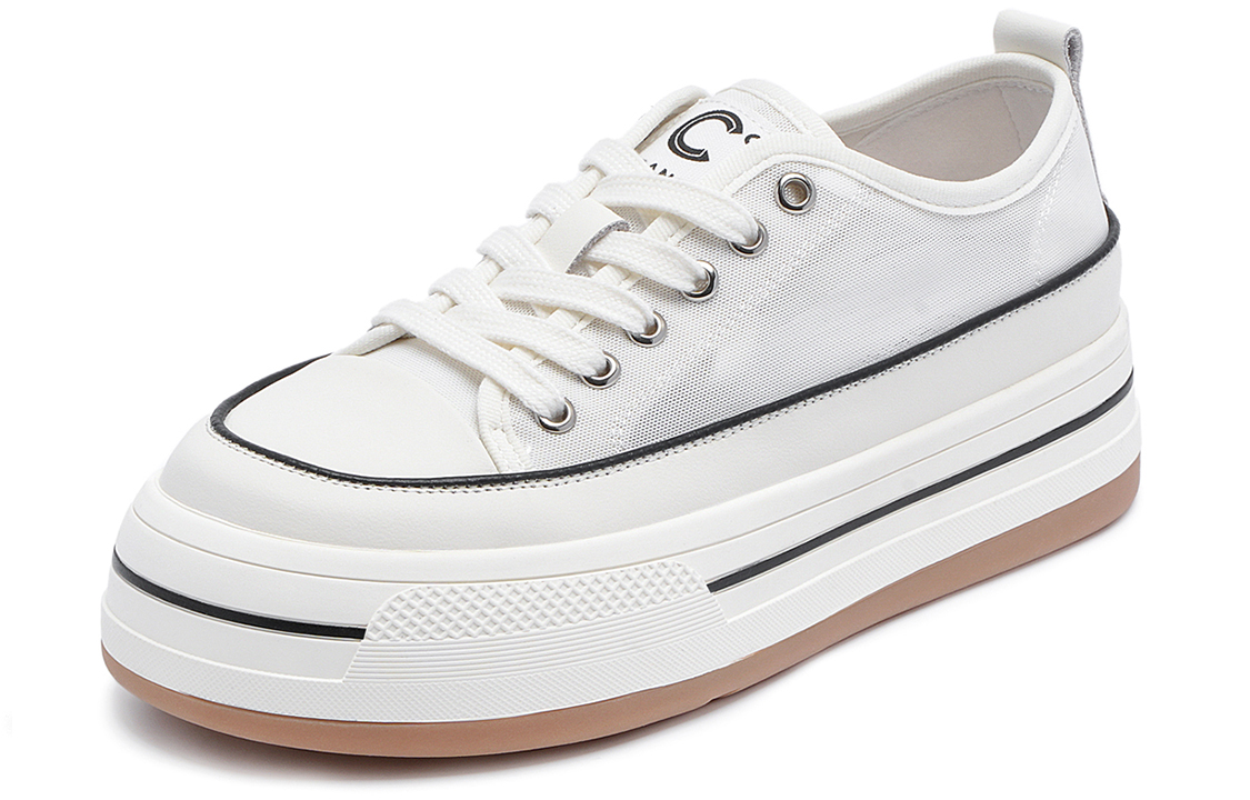 (W) C°BANNER Fabric Splice 'Simple Fashion Low-Top White' 圖 2