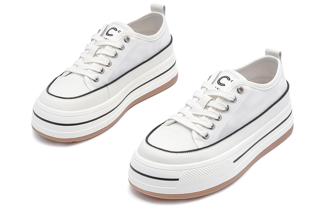 (W) C°BANNER Fabric Splice 'Simple Fashion Low-Top White' 圖 3