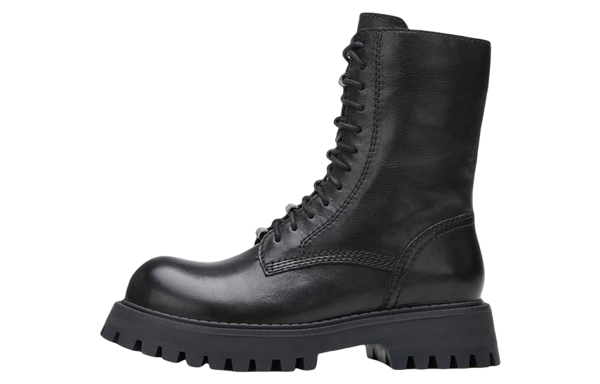 (Women) C°BANNER Fashion Mid-Calf Zip Martin Boots 'Black' A21564456B01