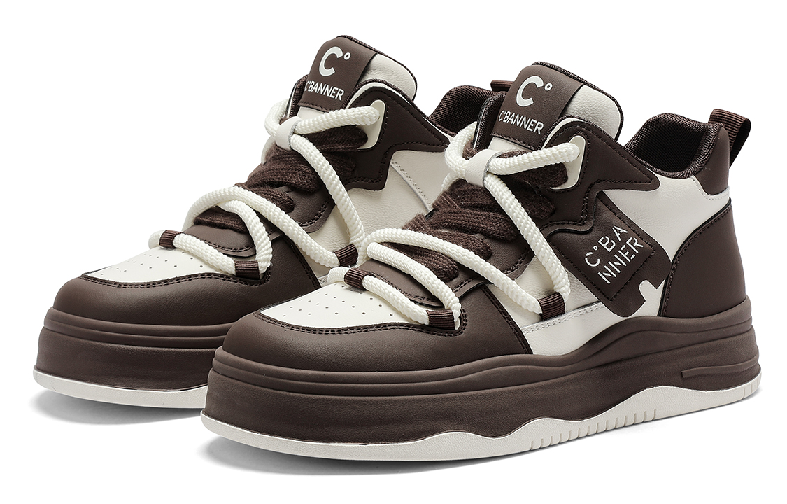 Lookbook (W) C°BANNER Sepatu Sneakers Platform Tinggi 'Beige Brown' Q9033913D84