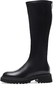 千百度C°BANNER PU 復古英倫拉鍊高筒 騎士靴 女款 黑色 Buy 千百度C°BANNER PU 復古英倫拉鍊高筒 騎士靴 女款 黑色