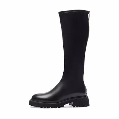(W) C°BANNER High-Top Retro British Zip Knight Boots 'Black'
