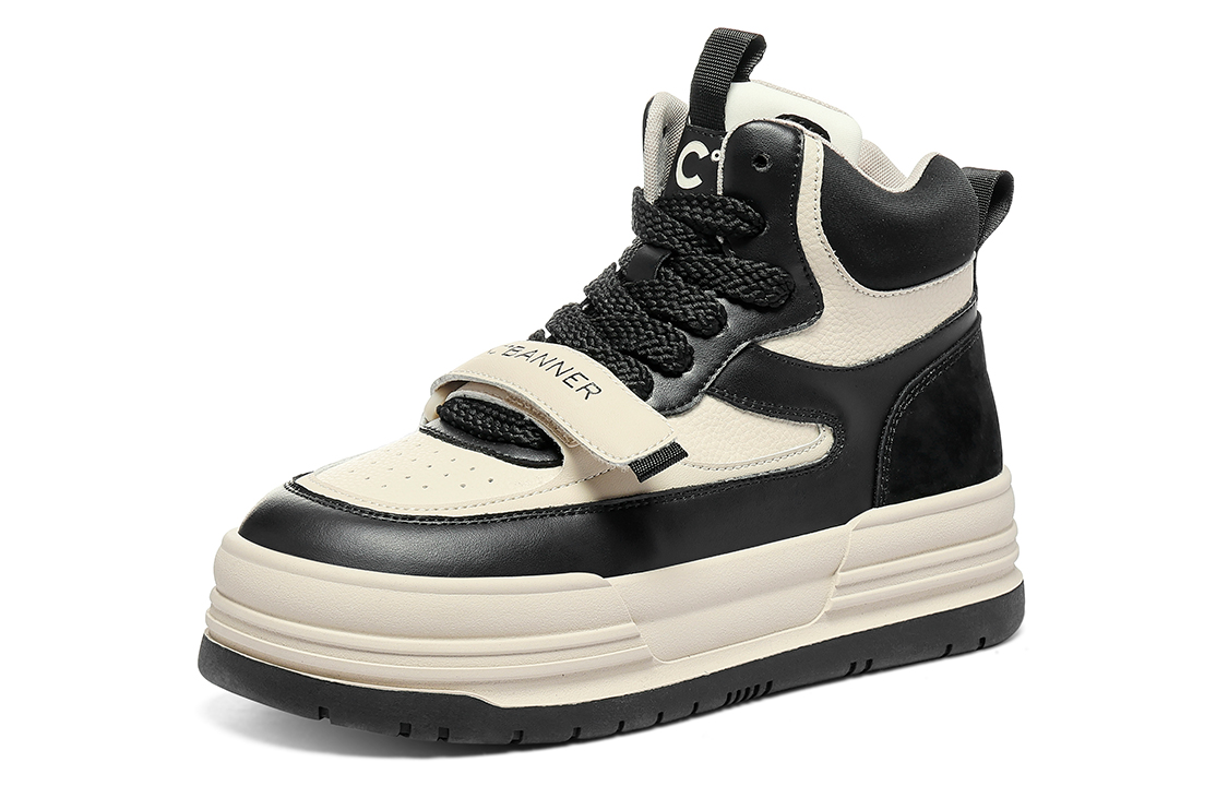 Order (W) Zapatillas Altas C°BANNER 'Cuero Negro de Moda' QB733092D01