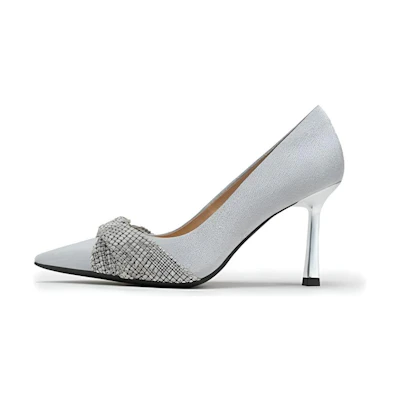 (W) C°BANNER High Heels 'Glamorous Knotted Silver'