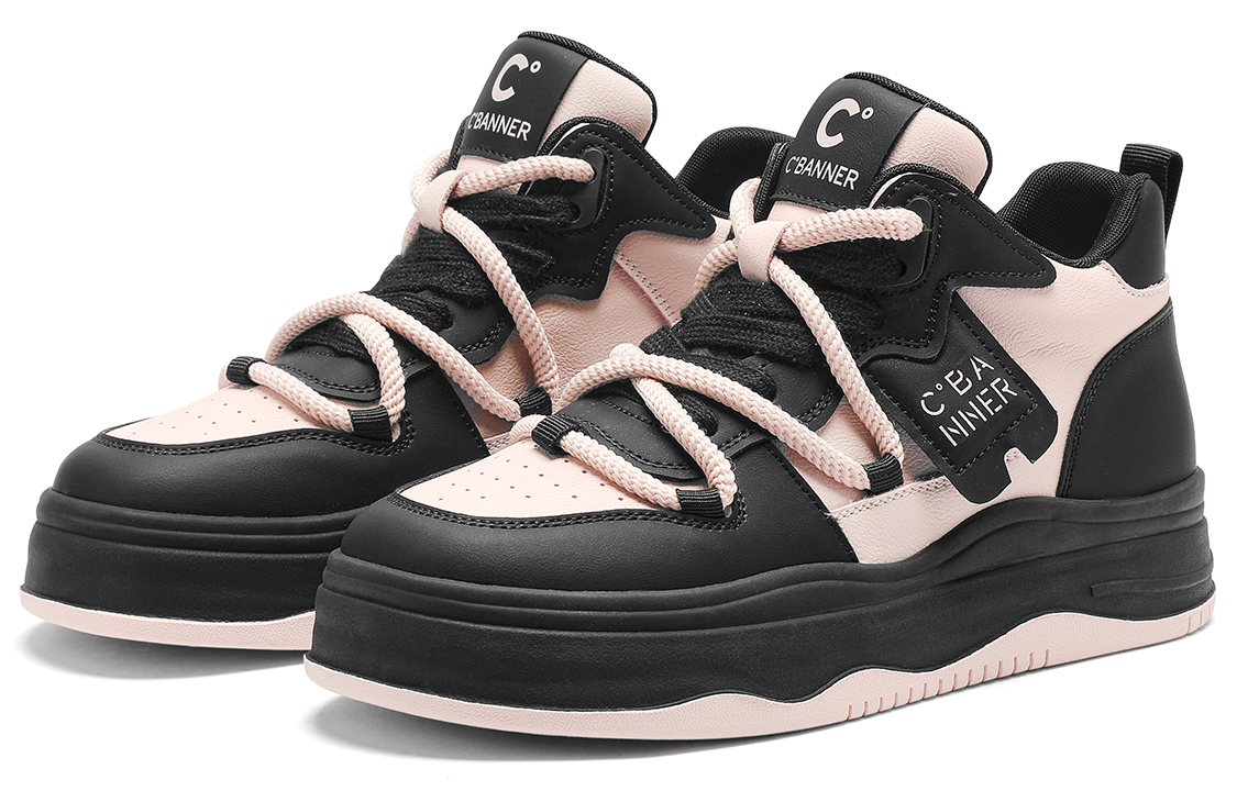 Lookbook (W) C°BANNER Sepatu High Top 'Kulit Hitam Pink' Q9033913DE5