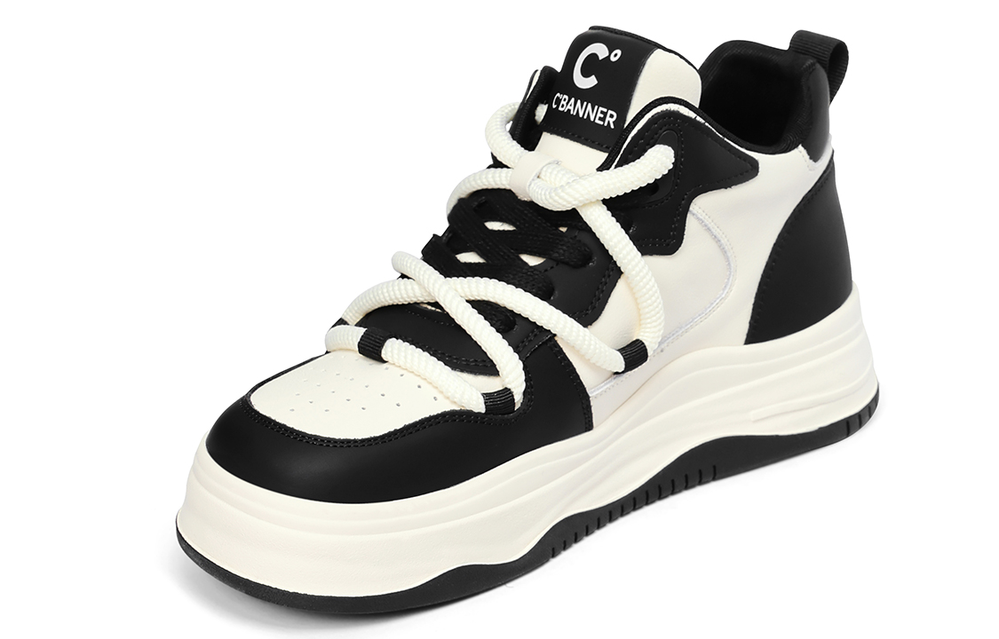 Lookbook (W) (女性向け) C°BANNER ハイトップスニーカー『ベージュレザー波状ソール』Q9033913D70 Q9033913D70