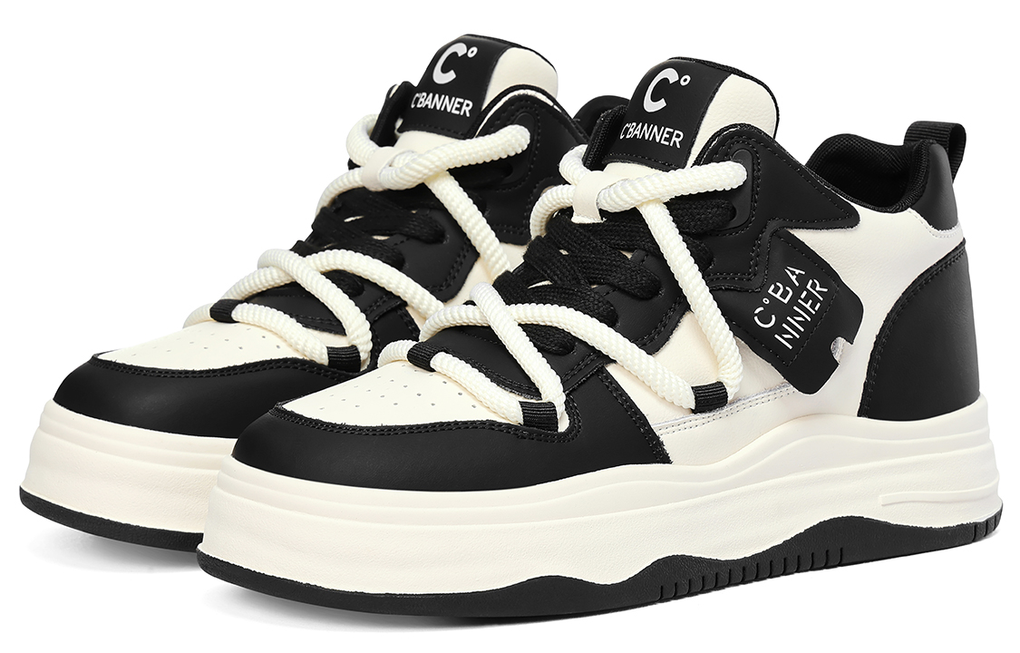 Shop (W) (女性向け) C°BANNER ハイトップスニーカー『ベージュレザー波状ソール』Q9033913D70 Q9033913D70