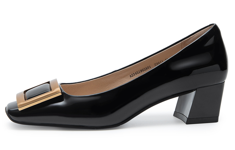 (W) C°BANNER Leather 5cm High Heels 'Gentle Breeze Block Heel'