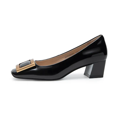 (W) C°BANNER Leather 5cm High Heels 'Gentle Breeze Block Heel'