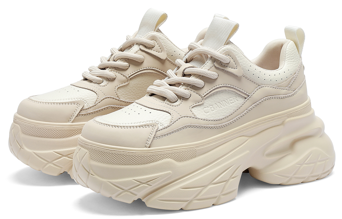 (W) C°BANNER Leather 'Milk Tea Trendy Casual Low-Top Dad Shoe' 圖 3