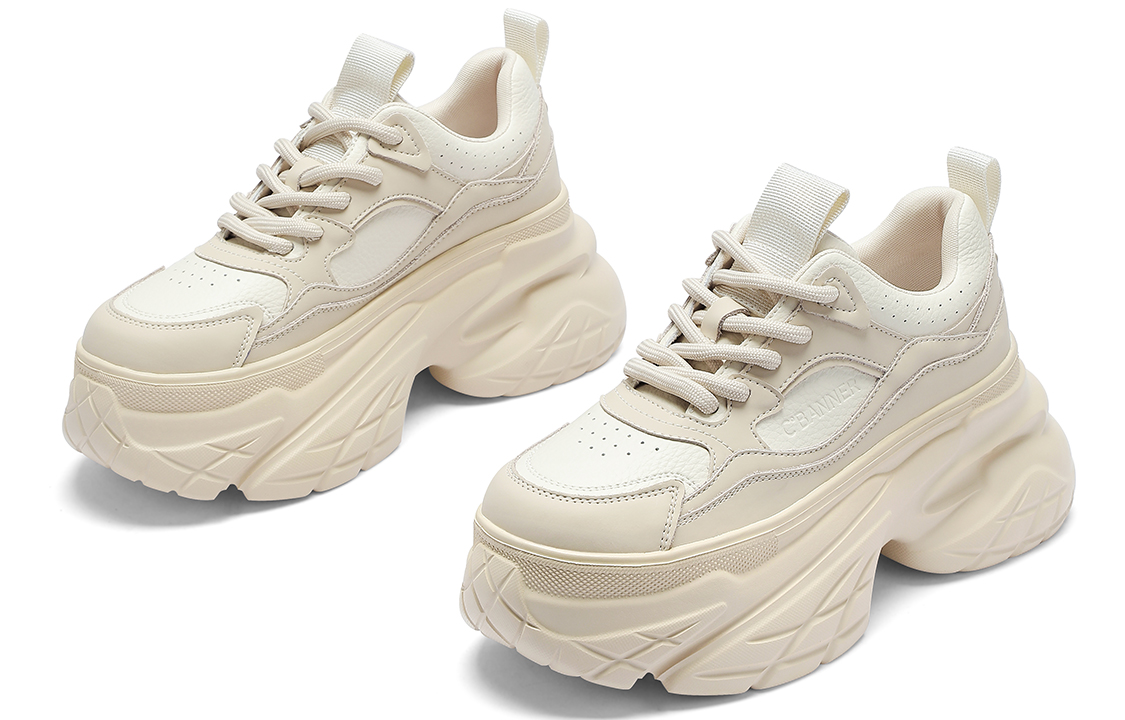 (W) C°BANNER Leather 'Milk Tea Trendy Casual Low-Top Dad Shoe' 圖 4